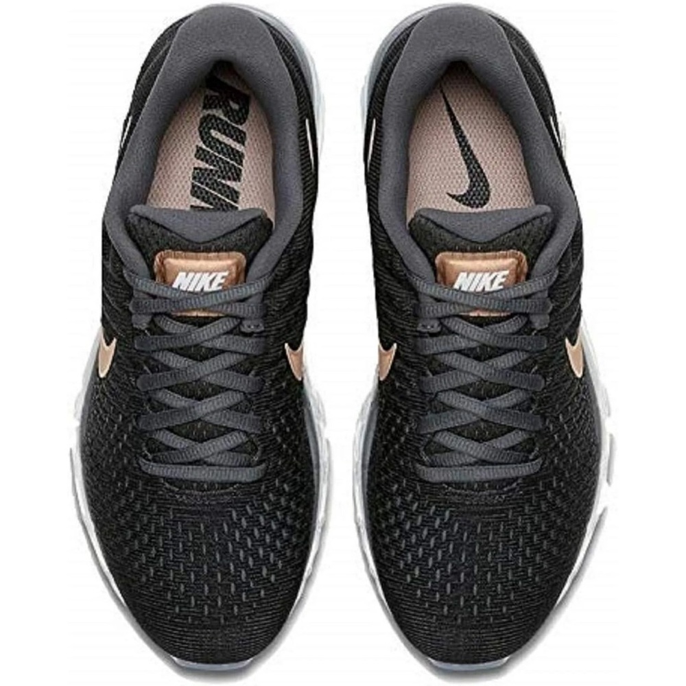 Nike Airmax 2017 Women's Black and Gold Athletic Shoes.